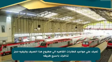 تعرف على مواعيد قطارات القاهرة إلى مطروح هذا الصيف وكيفية حجز تذاكرك بأسرع طريقة
